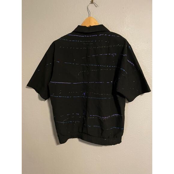 Vintage Dee California Womens Top Black Rayon Aztec Large Southwestern 80s READ - Picture 3 of 7